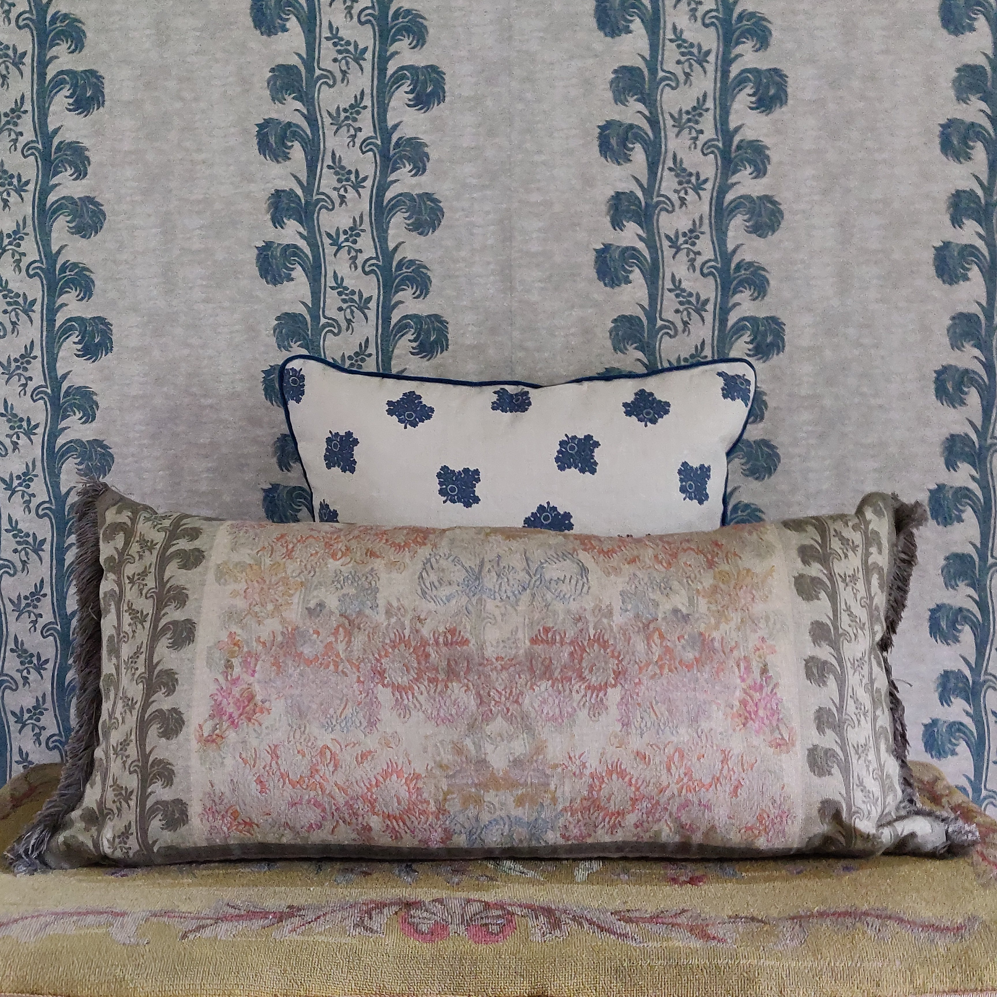 The Wherwell Cushion / Rose Fringeing | 78cm x 38cm The Wherwell Cushion / Rose Fringeing | 78cm x 38cm