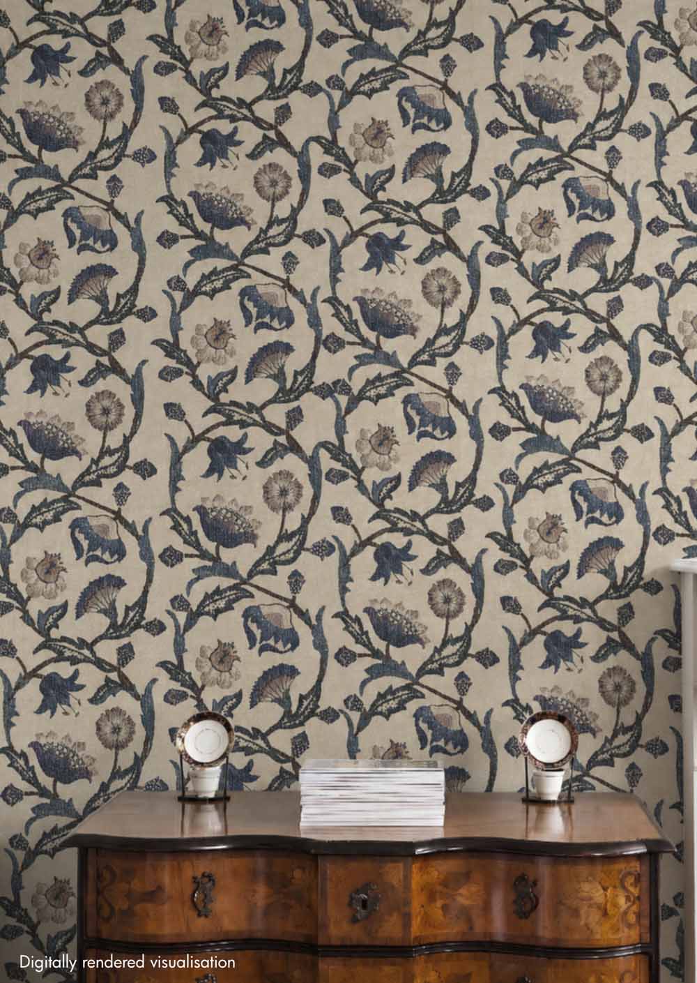 Wherwell Wallpaper / Blue