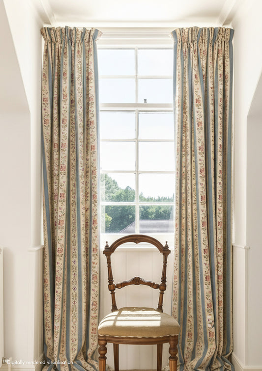 Beauclerc Stripe Wide Linen / Wedgewood