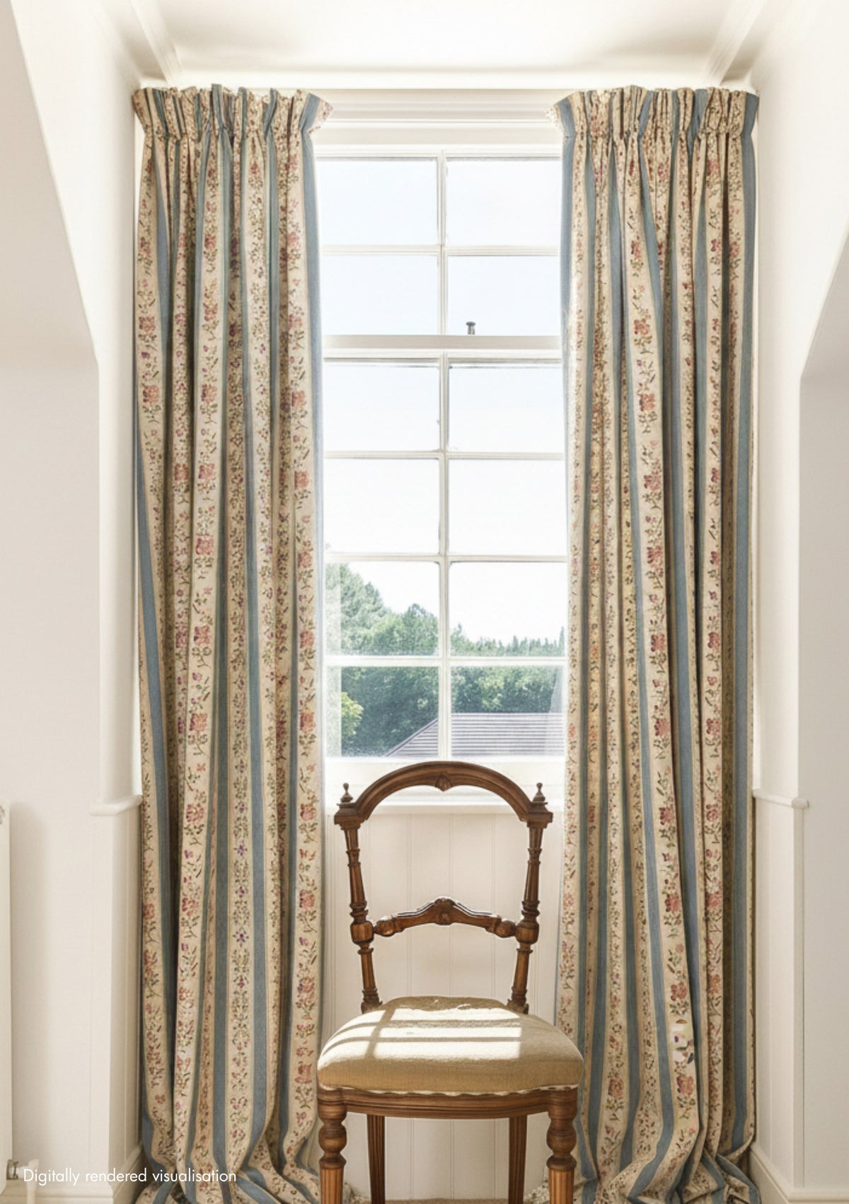 Beauclerc Stripe Wide Linen / Wedgewood