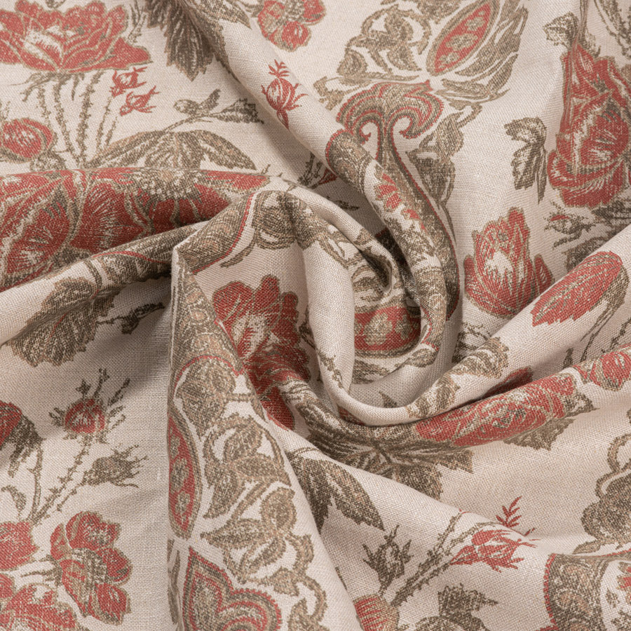 Jaujac Rose Linen / Carmine Samples