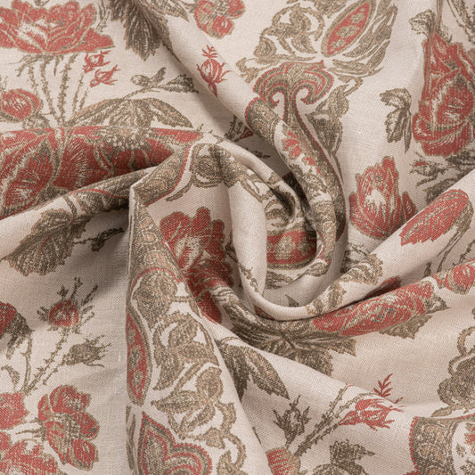 Jaujac Rose Linen / Carmine Samples