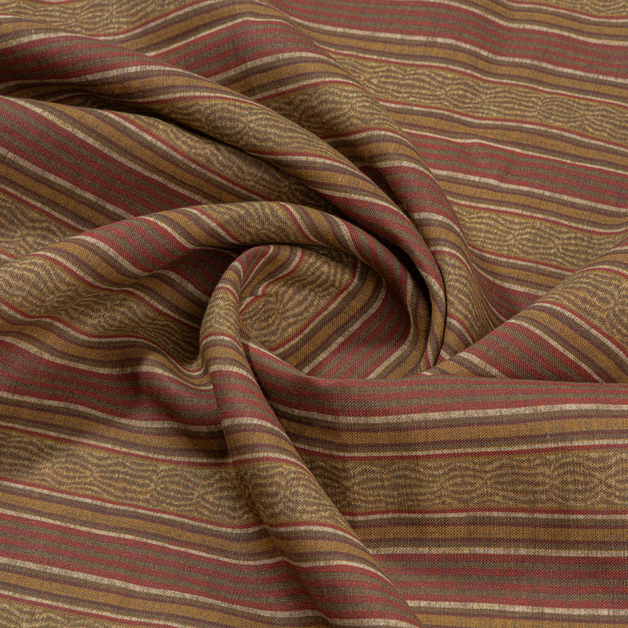Jaujac Stripe Linen / Carmine Ochre Samples Jaujac Stripe Linen / Carmine Ochre Samples