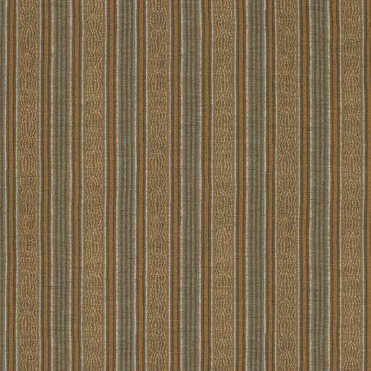 Jaujac Stripe Linen / Ochre Blue Samples