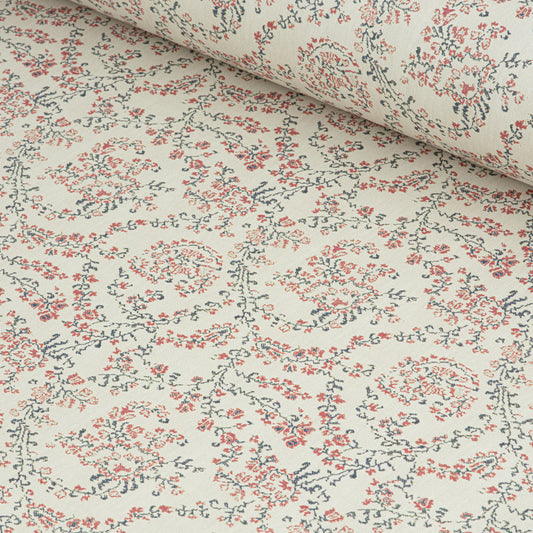 Jaujac Virelle Wallpaper / Carmine Blue Samples