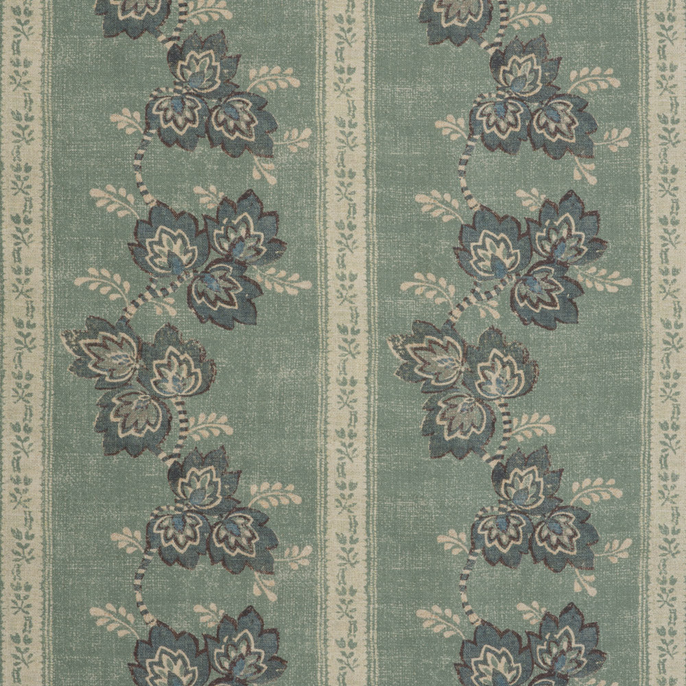 Somborne Stripe Linen / Teal Samples Somborne Stripe Linen / Teal Samples