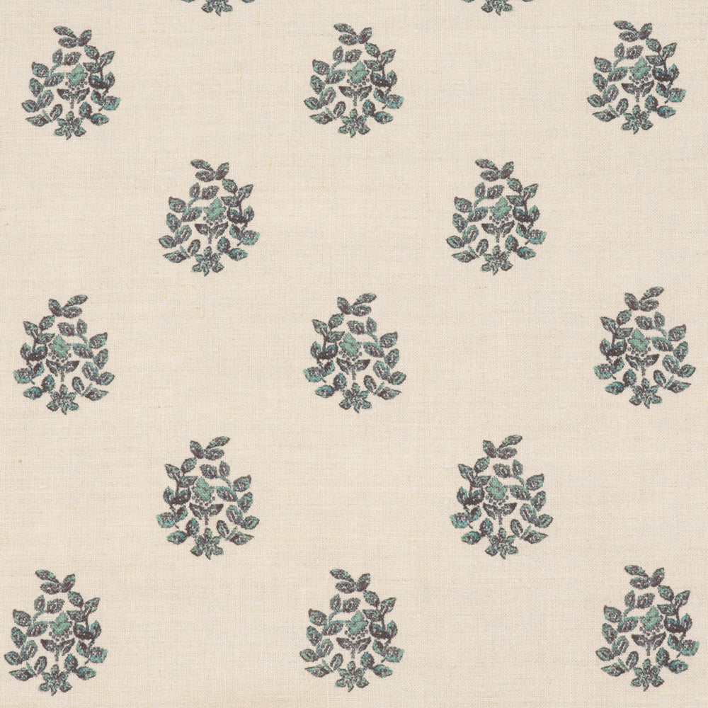 Somborne Wreath Linen / Teal Samples Somborne Wreath Linen / Teal Samples