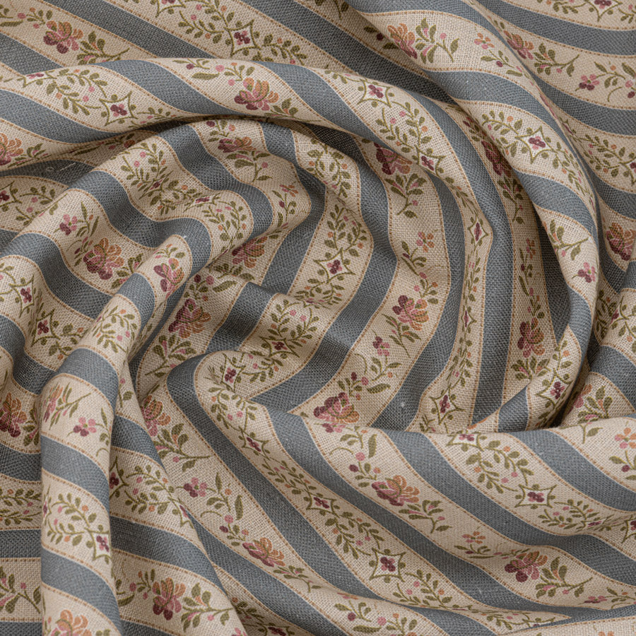 Beauclerc Stripe Narrow Linen / Wedgewood Samples