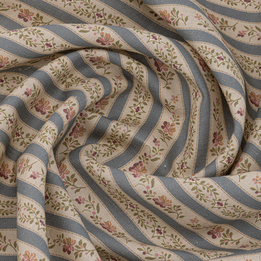 Beauclerc Stripe Narrow Linen / Wedgewood Samples