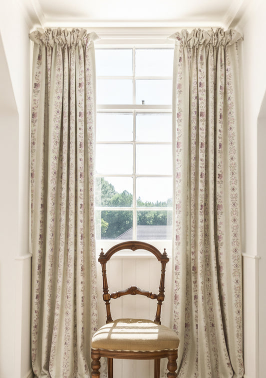 Beauclerc Stripe Wide Linen / Damson