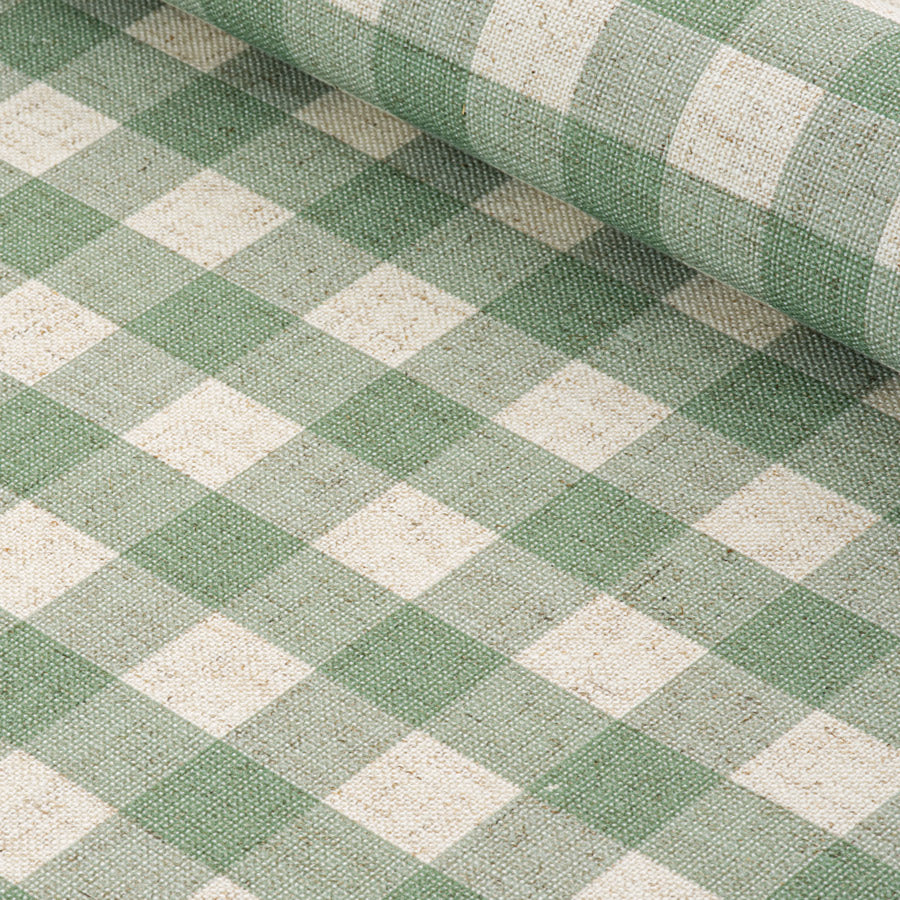 Linen Check Wallcovering / Forest Green