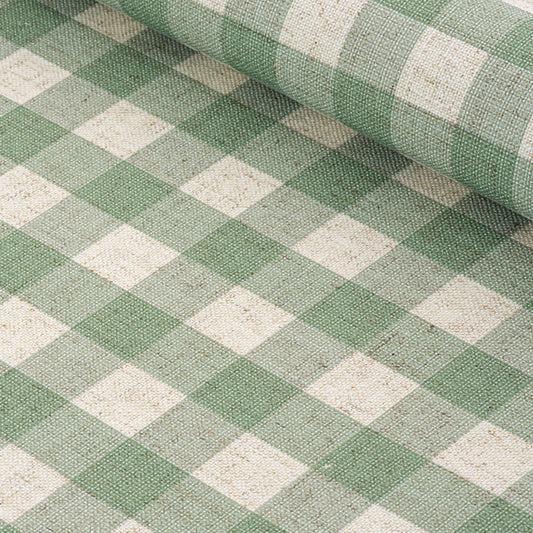 Linen Check Wallcovering  / Forest Green Samples