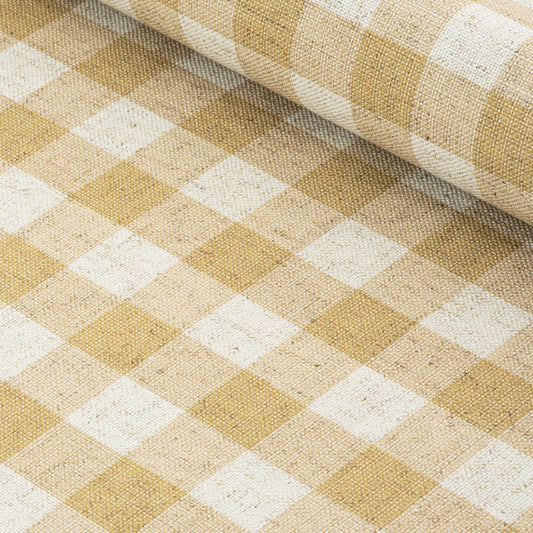 Linen Check Wallcovering / Mustard Samples