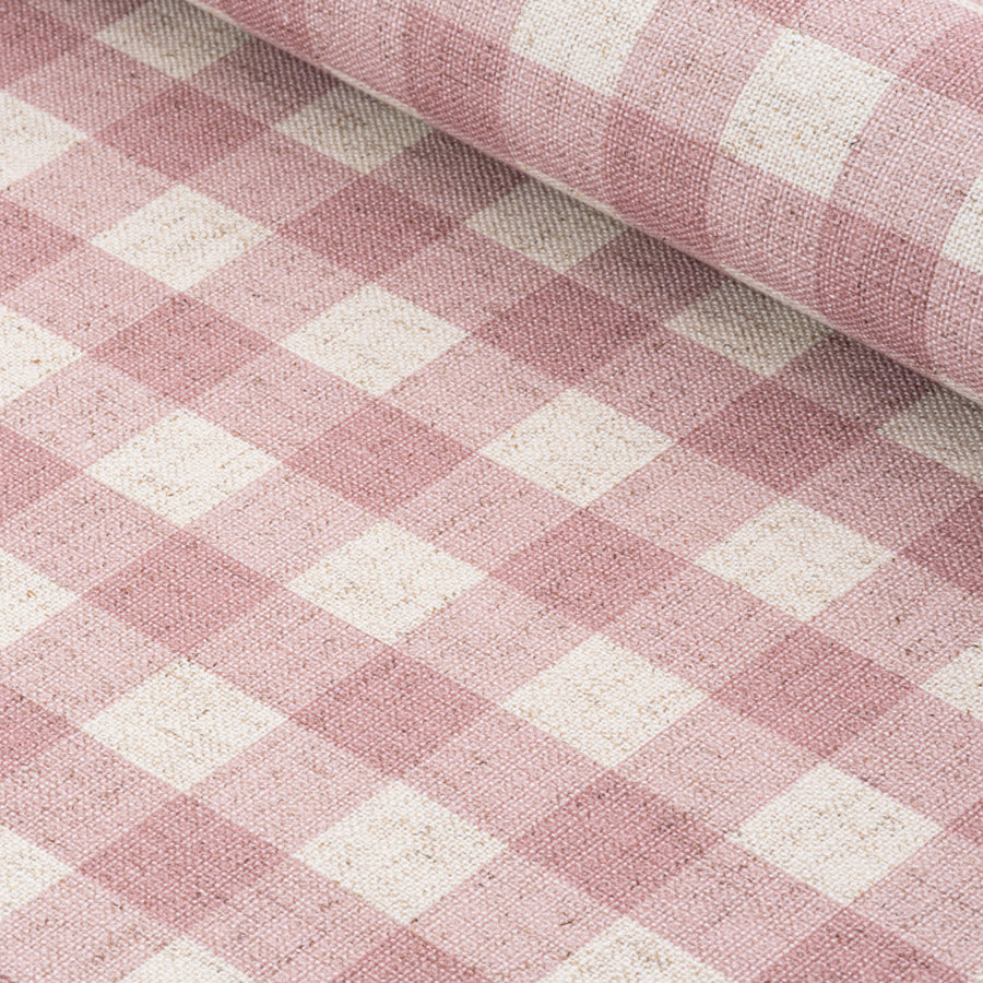 Linen Check Wallcovering / Old Rose Samples