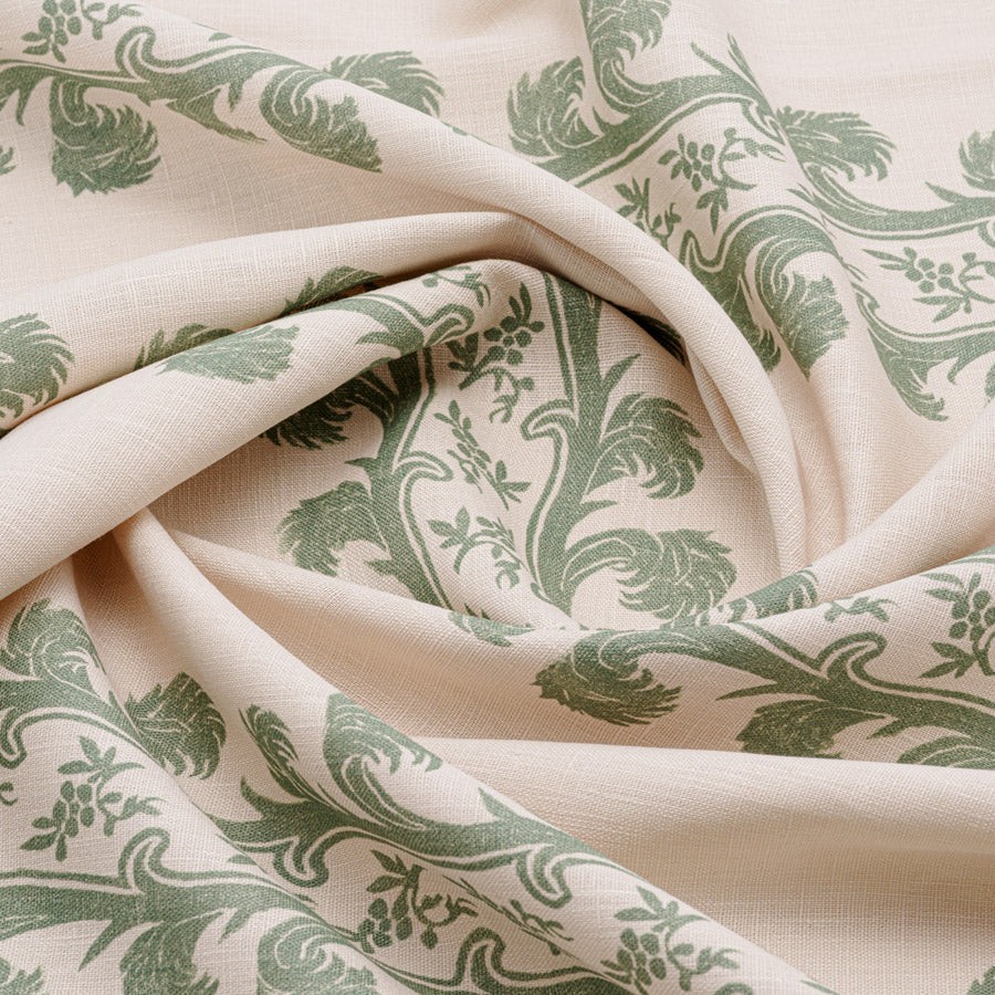 Plume Stripe Linen / Forest Green