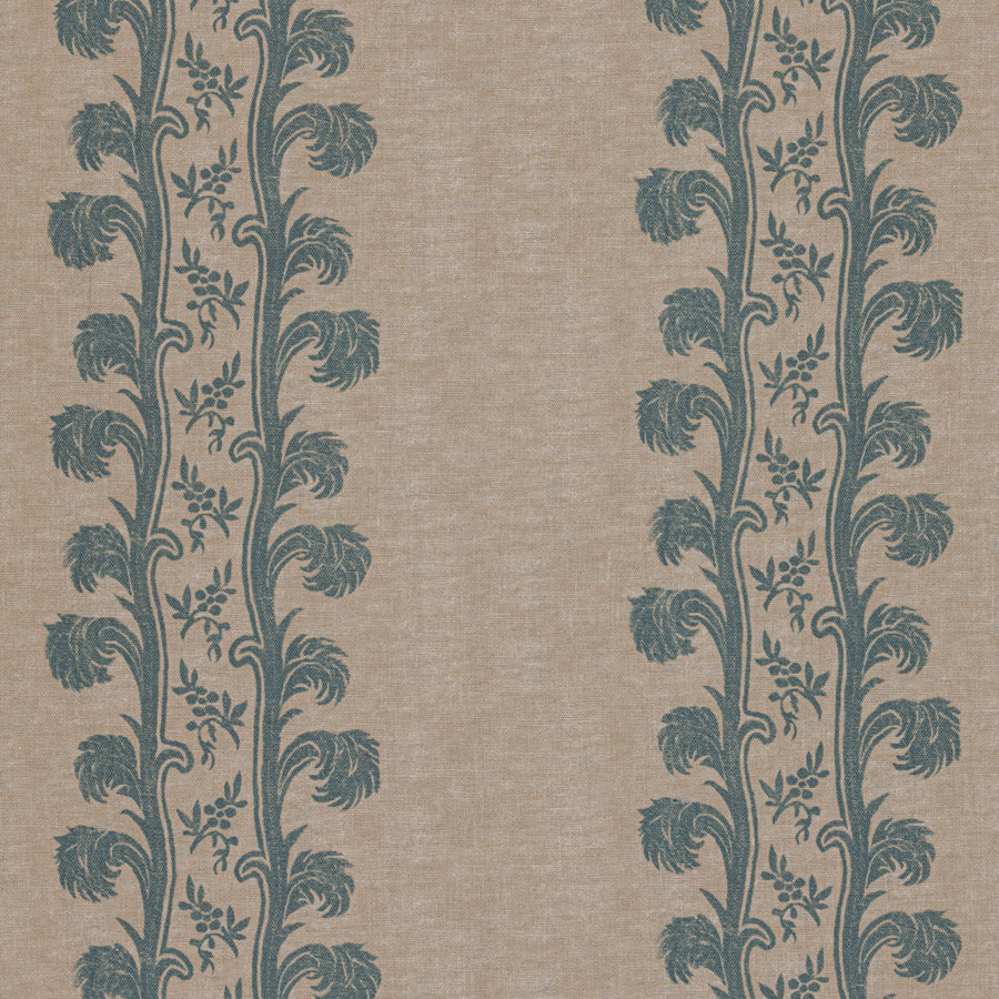 Plume Stripe Linen / Teal Samples Plume Stripe Linen / Teal Samples