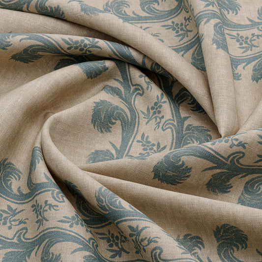 Plume Stripe Linen / Teal Samples
