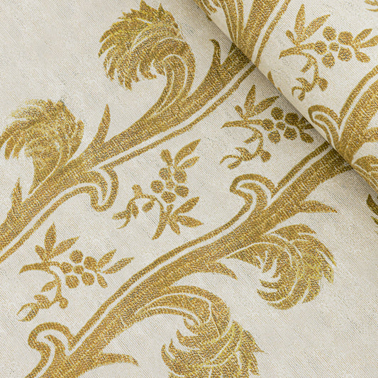 Plume Stripe Wallpaper / Mustard Samples