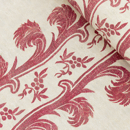 Plume Stripe Wallpaper / Sutton Red Samples