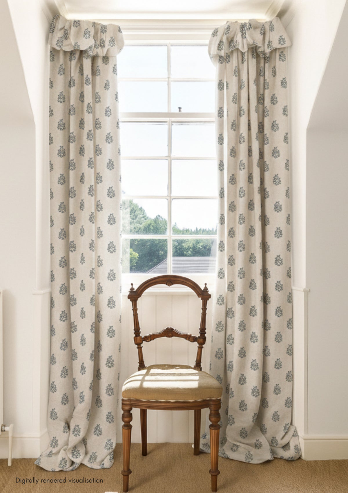 Somborne Wreath Linen / Teal