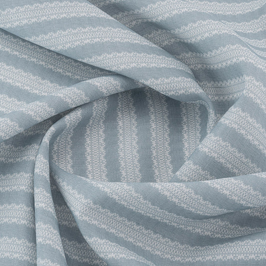 SALE: Torchon Stripe Linen / Old Blue | Batch No2806S | 20m available