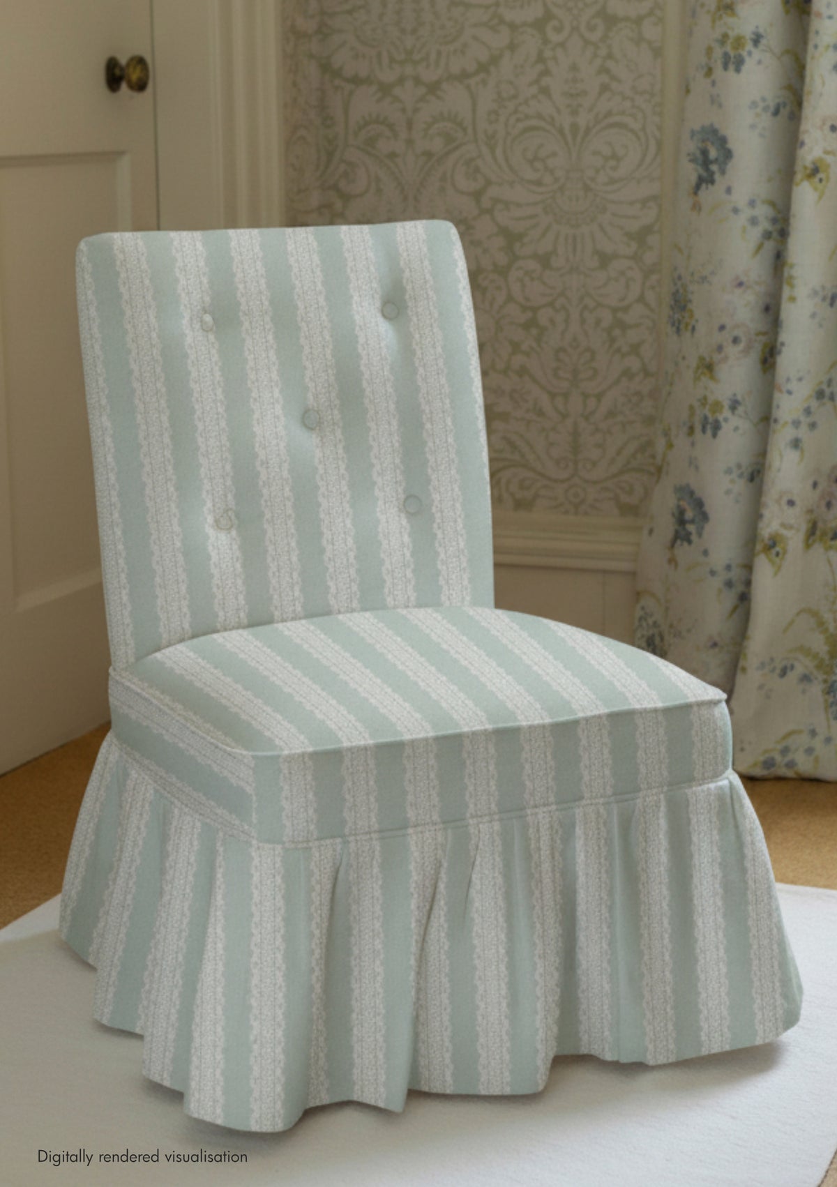 Torchon Stripe Linen / Duck Egg