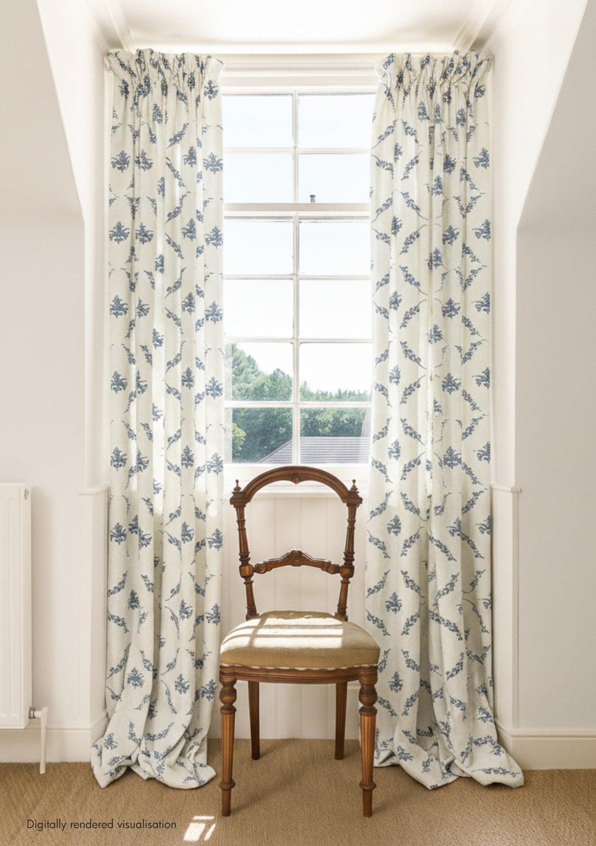 Trifolium Wreath Linen / Midnight on Ivory