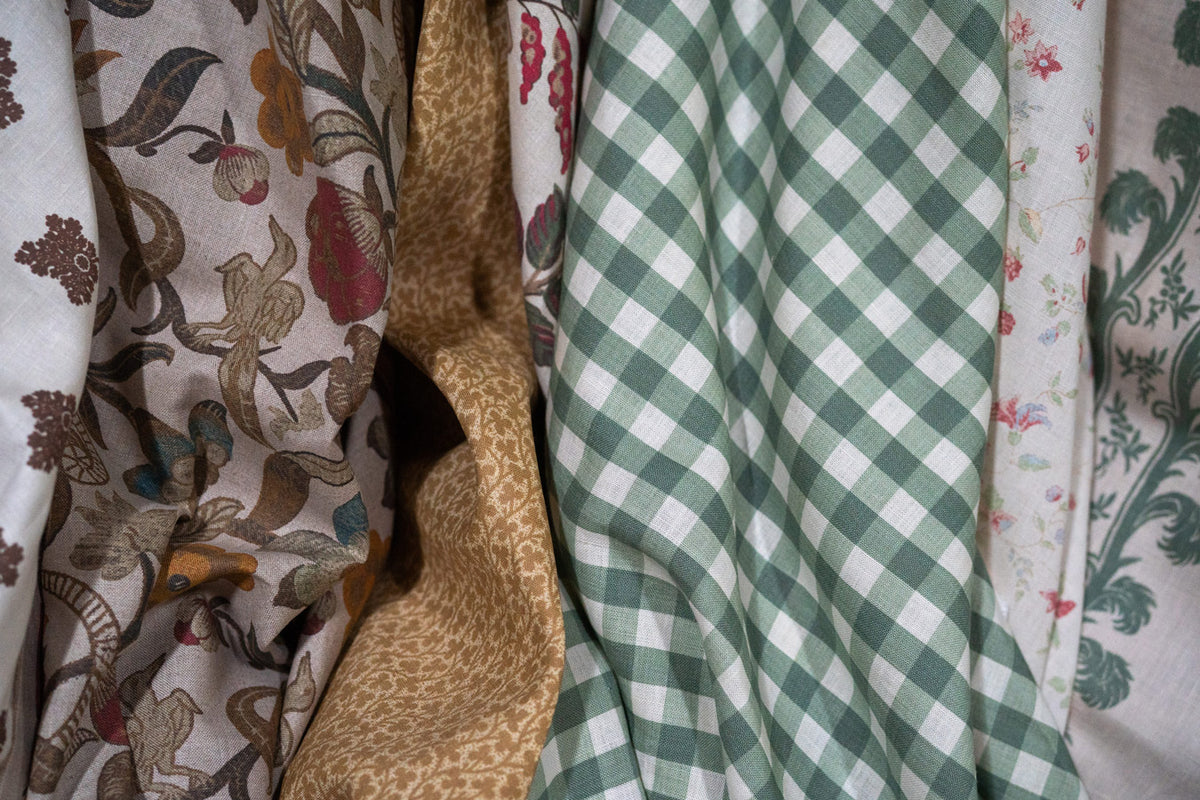 Vintage Check Linen / Forest Green