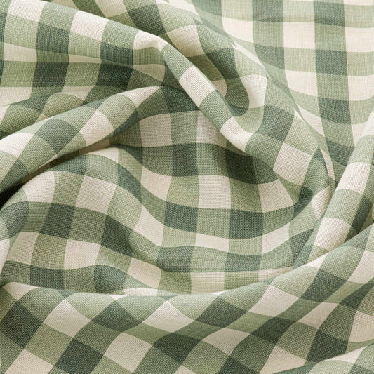 Vintage Check Linen / Forest Green