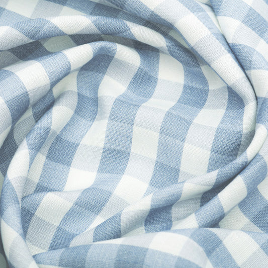 Vintage Check Linen / Old Blue