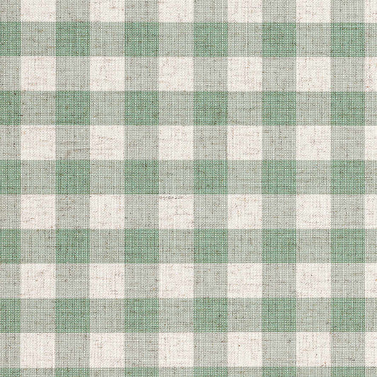 Linen Check Wallcovering / Forest Green Samples
