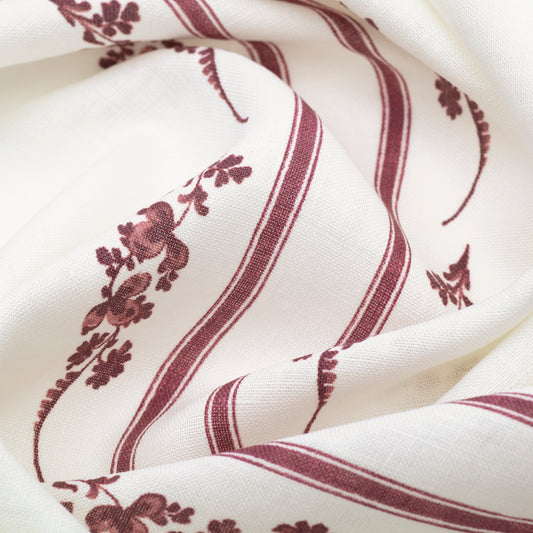 Trifolium Marchprint Linen / Raspberry on Ivory Samples