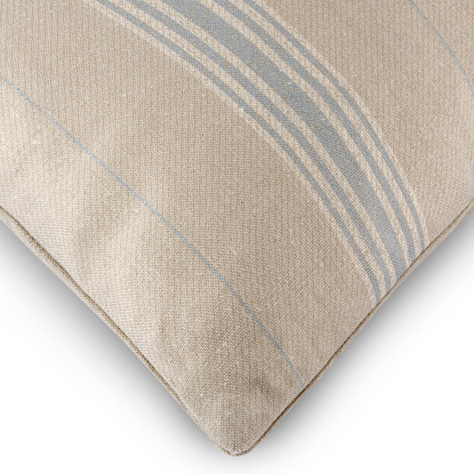 Vallon Stripe Old Blue Linen Cushion | 55 x 32cm