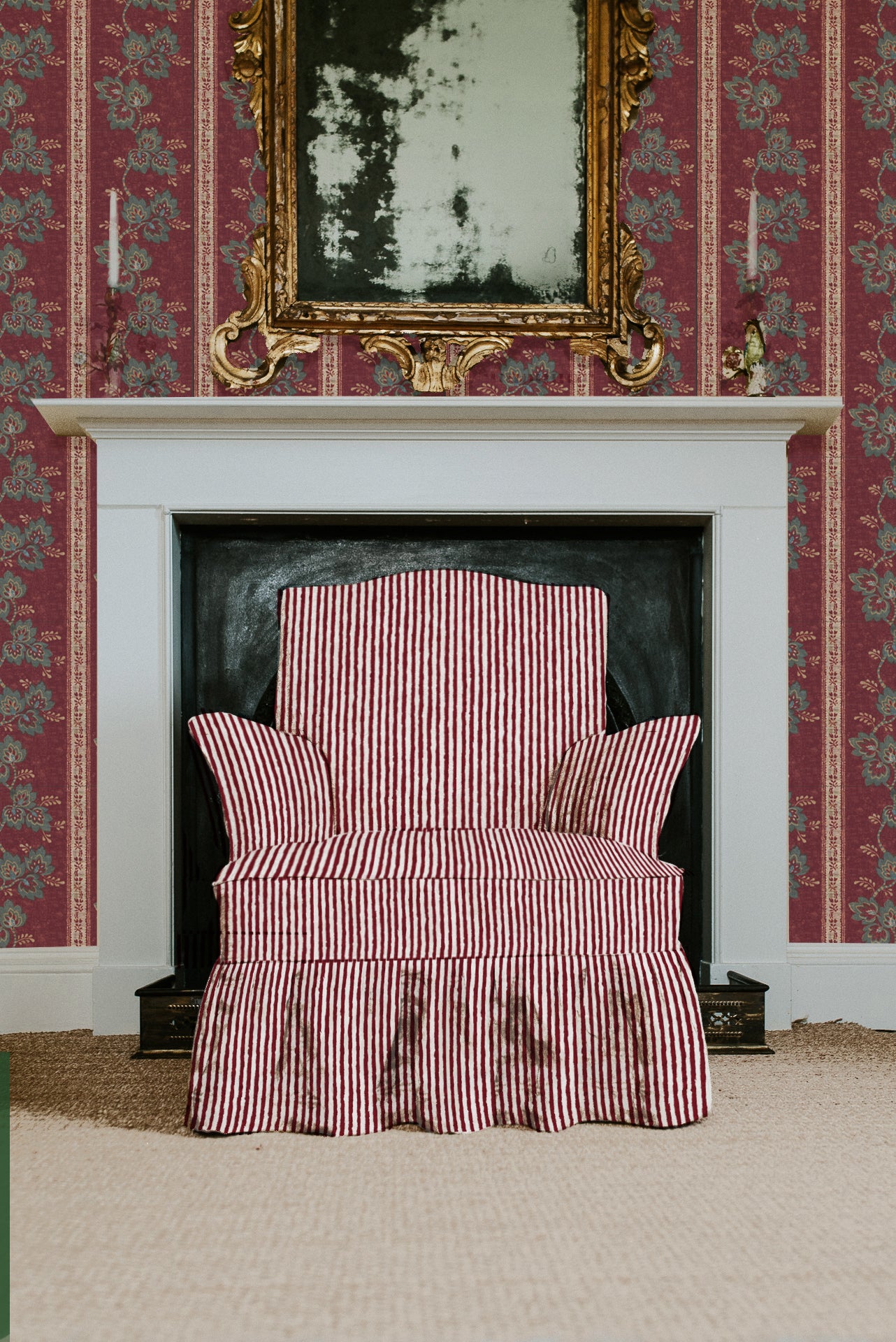 Waverley Stripe Linen / Merlot Waverley Stripe Linen / Merlot