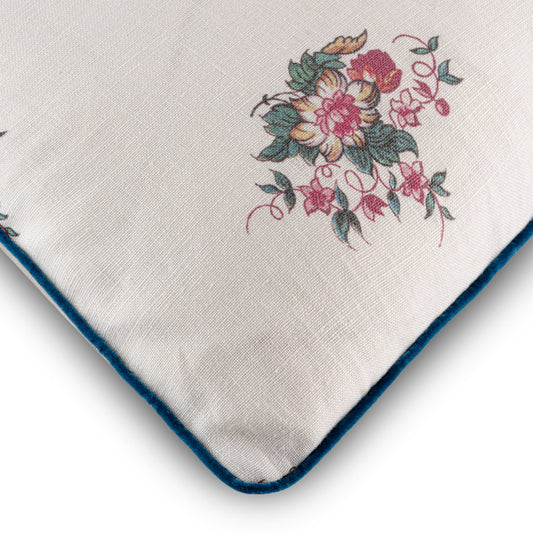 Balazuc Posy Velvet Piped Cushion | 55 x 32cm