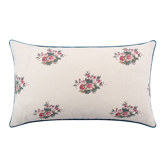 Balazuc Posy Velvet Piped Cushion | 55 x 32cm