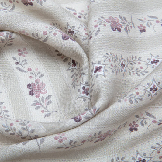 Beauclerc Stripe Wide Linen / Damson