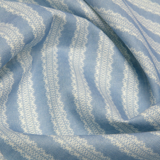 Torchon Stripe Linen / Cornflower