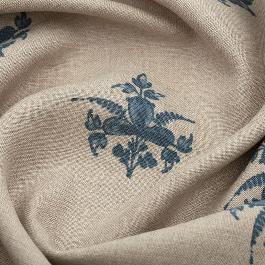 Trifolium Clover Linen / Midnight on Natural