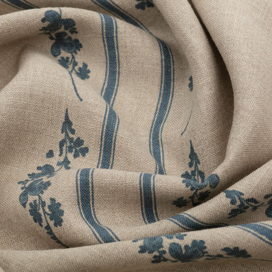 Trifolium Marchprint Linen / Midnight on Natural