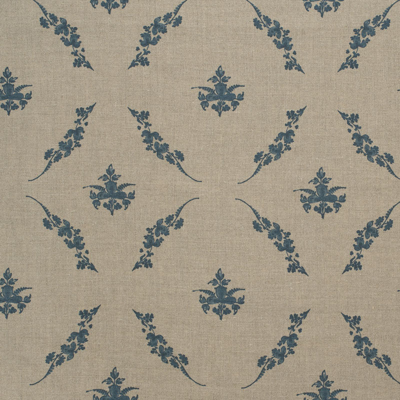 Trifolium Wreath Linen / Midnight on Natural Samples