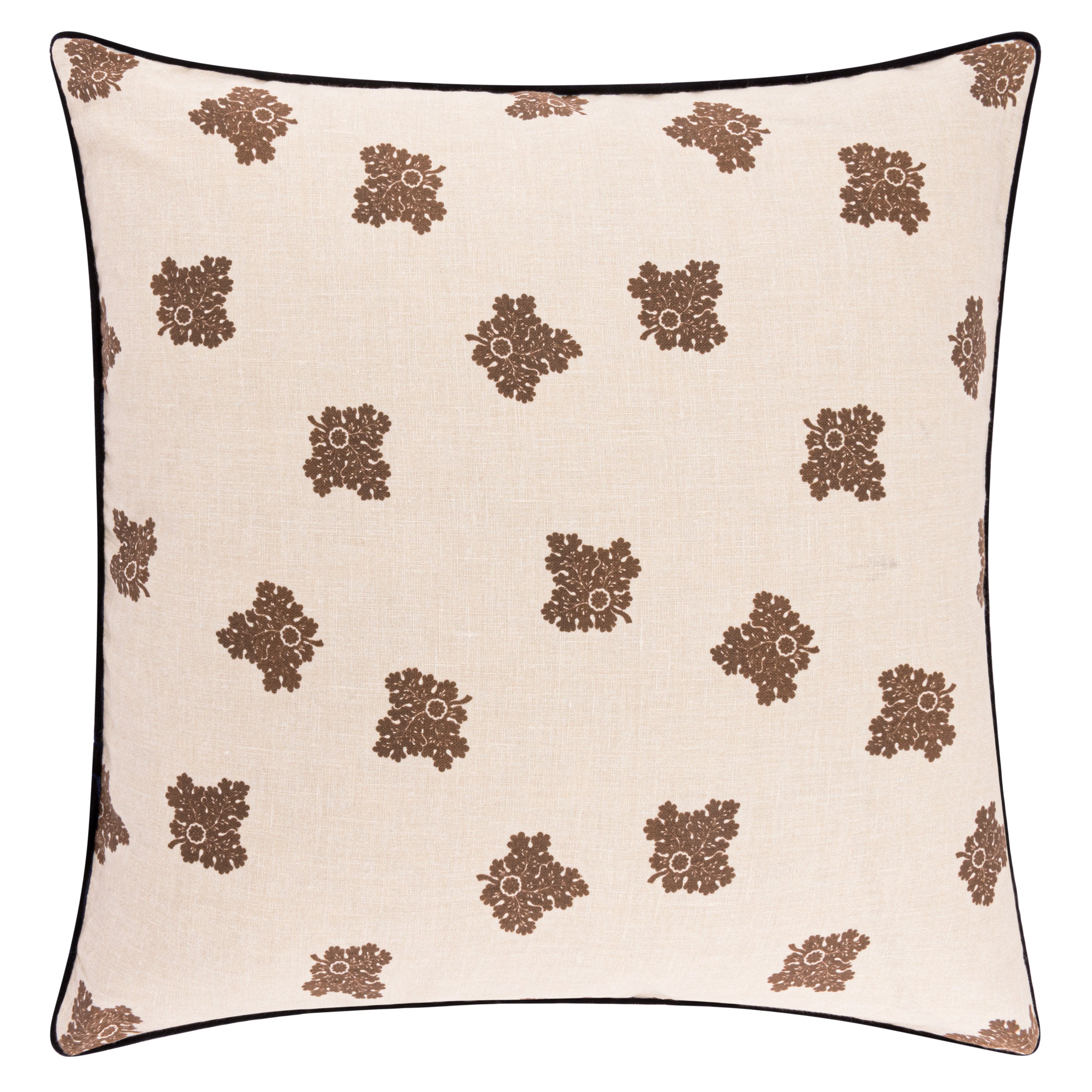 D'Arbres Walnut Linen Velvet Piped Cushion | 50 x 50cm D'Arbres Walnut Linen Velvet Piped Cushion | 50 x 50cm