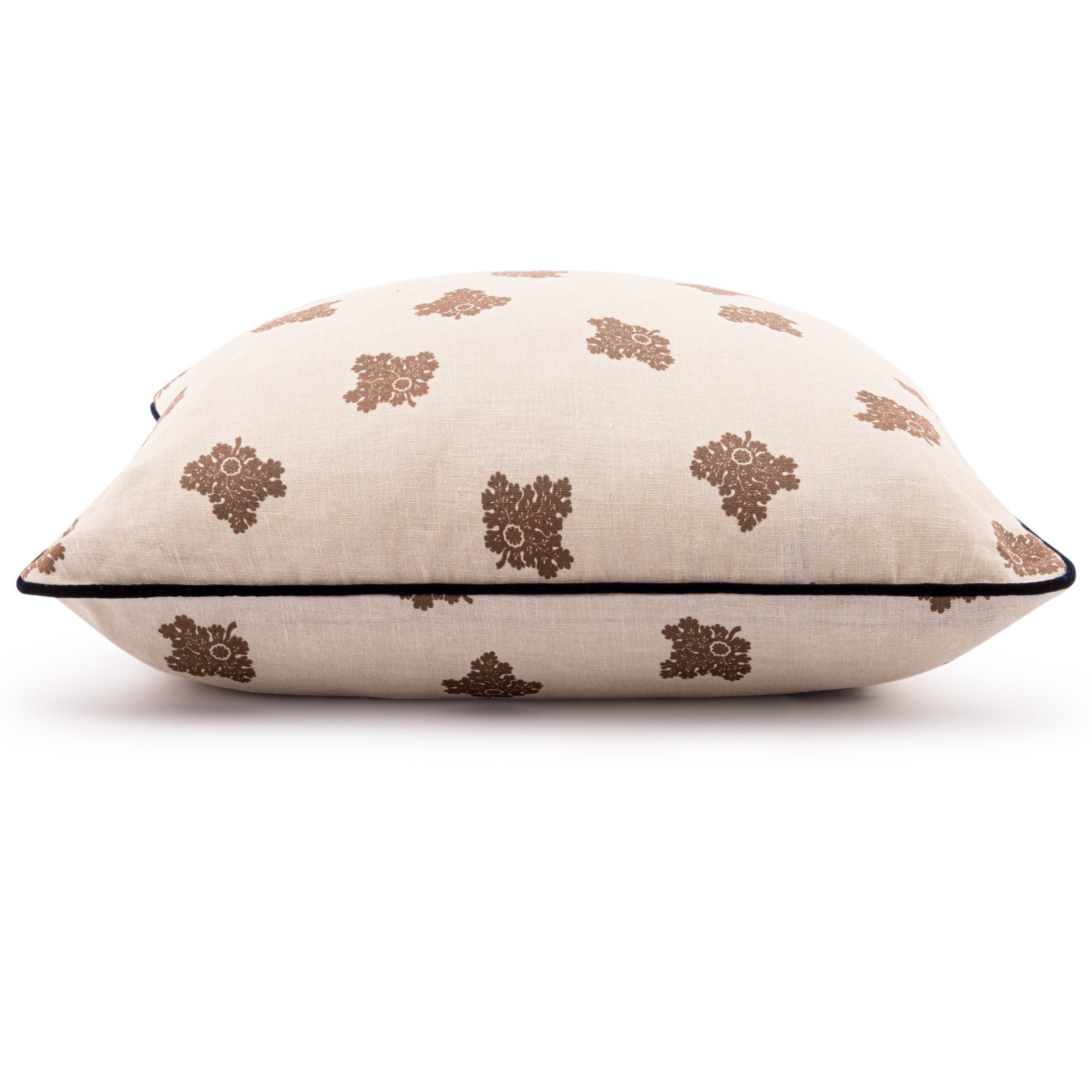 D'Arbres Walnut Linen Velvet Piped Cushion | 50 x 50cm D'Arbres Walnut Linen Velvet Piped Cushion | 50 x 50cm