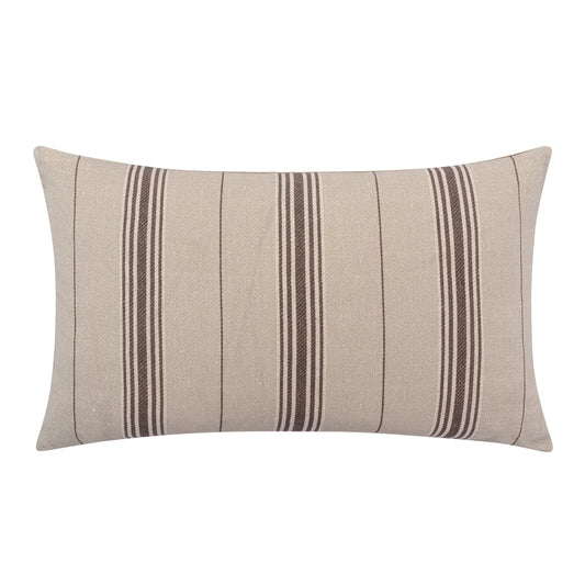 Vallon Stripe Chocolate Linen Cushion | 55 x 32cm