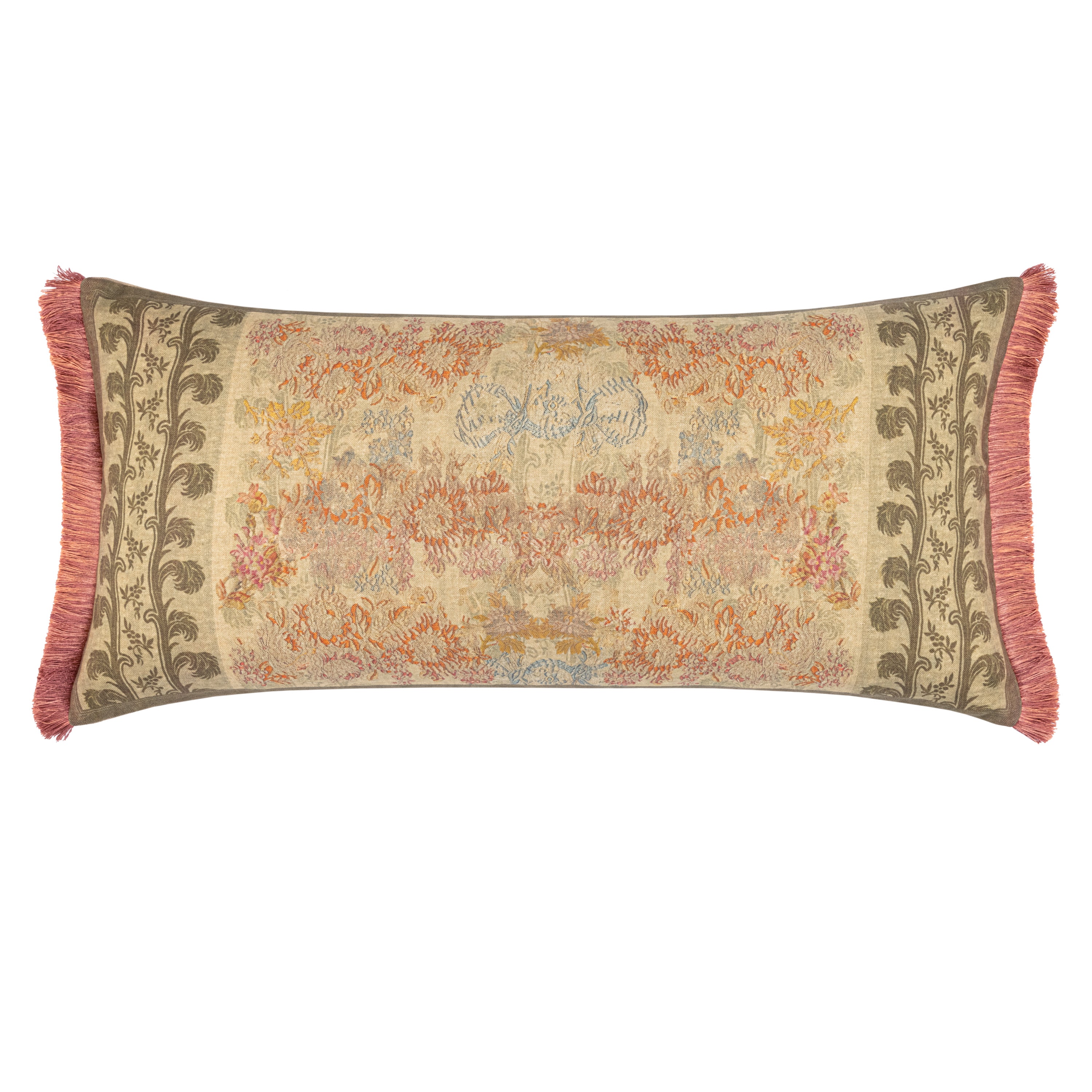 The Wherwell Cushion / Rose Fringeing | 78cm x 38cm The Wherwell Cushion / Rose Fringeing | 78cm x 38cm