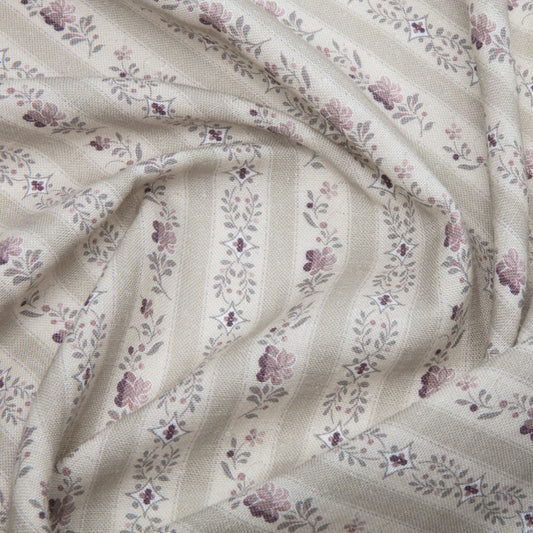 Beauclerc Stripe Narrow Linen / Damson