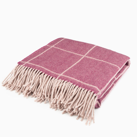 Inchyra Scottish Wool Throw / Cranberry