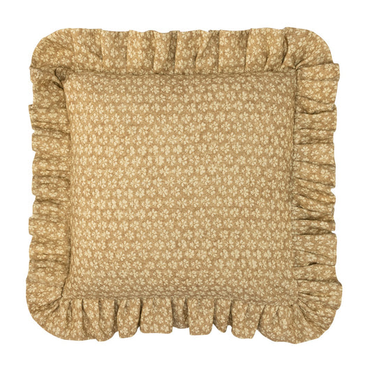 Sakura Mustard Linen Frilled Cushion | 45 x 45cm + frill