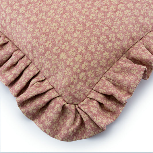 Sakura Vintage Rose Linen Frilled Cushion | 45 x 45cm + frill