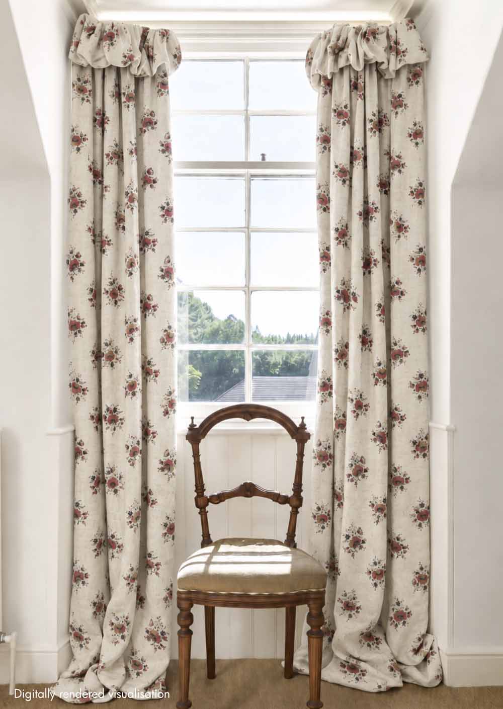 Labeaume Posy Linen / Cherrywood